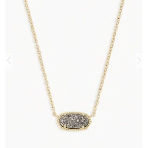 NWOT Kendra Scott Elisa Necklace In Platinum Drusy